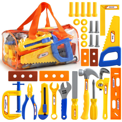(20pcs)Simulation Childrens Fixing Tool Kit With 10 20 Or 30 Pieces For Diy Play And Learning 1
