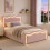 HOMAIRE Pink Velvet 3FT Ottoman Bed Frame 6