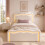 HOMAIRE 3FT Single Ottoman Bed Cream Velvet 4