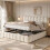 HOMAIRE Super King Upholstered Bed White Bouclé 3