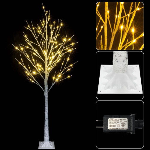 4FT Snowflake Christmas Tree with 48 LED Lamp Artificial Xmas Ornament Gift 2