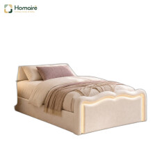 HOMAIRE 3FT Single Ottoman Bed Cream Velvet