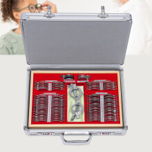 Kit de lentilles d'essai optique professionnel, 104 pièces, avec mallette de transport et tableau de vision