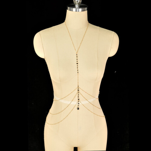 Simplicity Rhinestone Body Chain With Multilayer Chain For Special Occasions