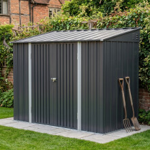 10.01 x 5.25FT Pent Roof Metal Garden Tool Storage Shed w/ Double Doors