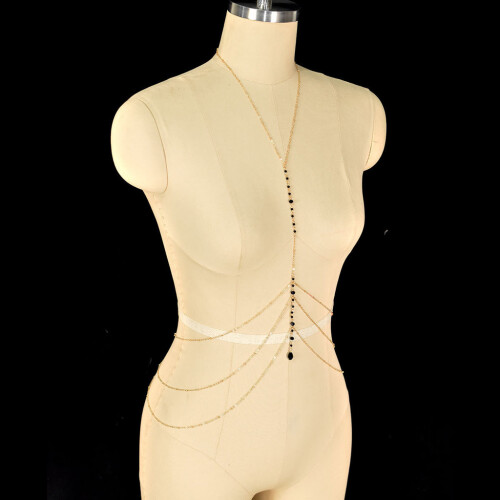 Simplicity Rhinestone Body Chain With Multilayer Chain For Special Occasions 1