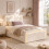 HOMAIRE 3FT Single Ottoman Bed Cream Velvet 3
