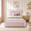 HOMAIRE Pink Velvet 3FT Ottoman Bed Frame 4