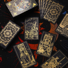 (Black Gold)Classic Tarot Card Collection For Learning With Language Options Gift Box For Events Social