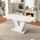 HOMAIRE Extendable White Dining Table 120-160cm 6