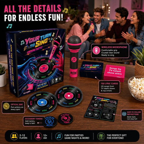 Grabthemic Battle Karaoke Game With Interactive Microphone Suitable Party For 2