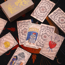 (Black Gold)Classic Tarot Card Collection For Learning With Language Options Gift Box For Events Social
