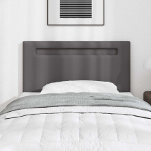 vidaXL LED Kopfteil Grau 100 cm Kunstleder