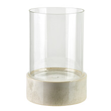 Kandelaar glas EVAM Beige 18x18x21 beige 1stuk