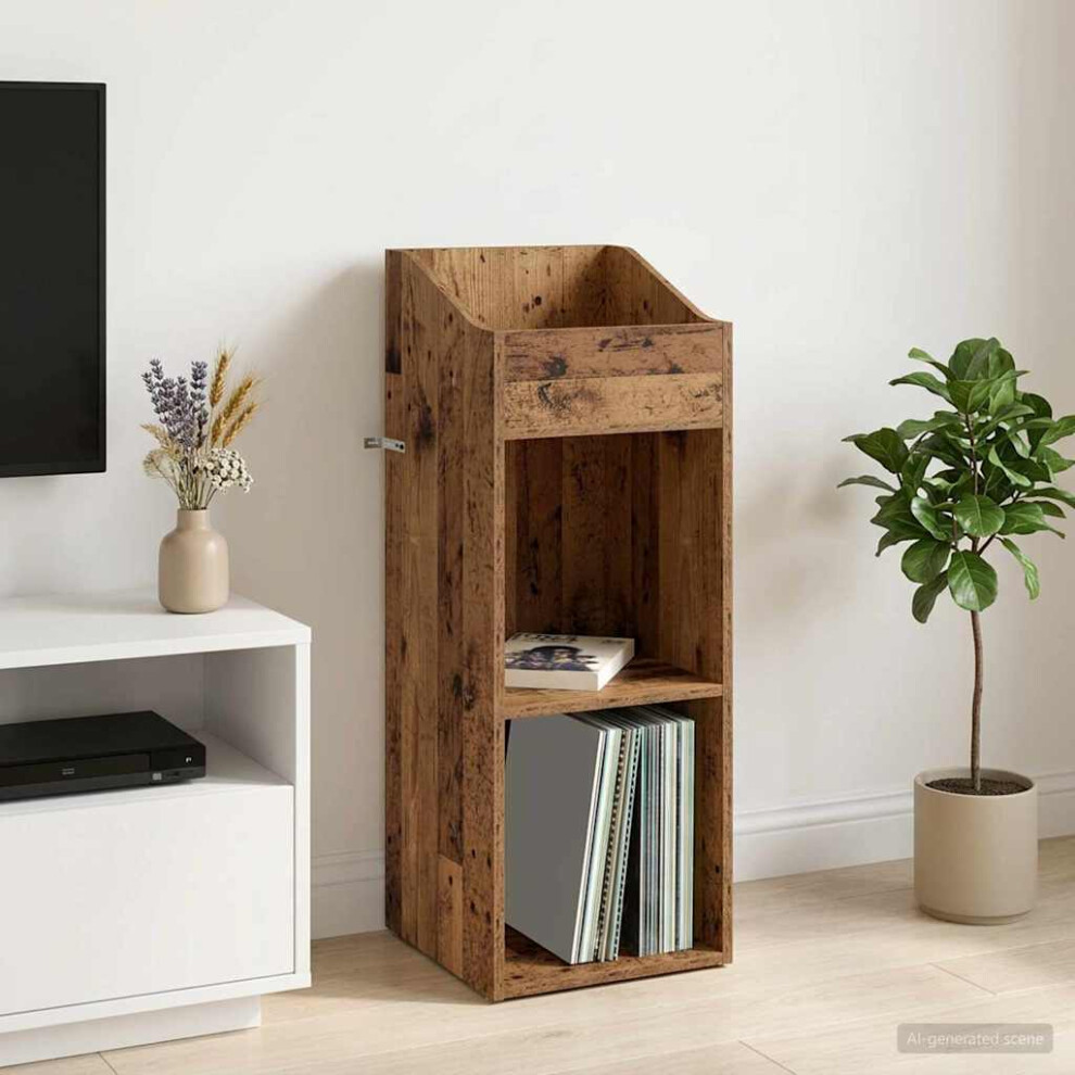 Vidaxl Braun Schallplattenschrank Altholz 36 X 36 X 95,5 Cm Holzwerkstoff - Image 2