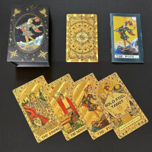 (Style K)Wettex Universe Hand Gold Foil Tarot Cards With Pet Material For Social Gatherings