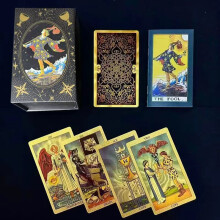 (Style I)Wettex Universe Hand Gold Foil Tarot Cards With Pet Material For Social Gatherings