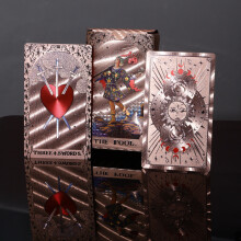 (Style N)Wettex Universe Hand Gold Foil Tarot Cards With Pet Material For Social Gatherings