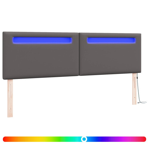 VidaXL vidaXL LED Kopfteil Grau 180 cm Kunstleder 1