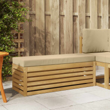 vidaXL Outdoor Hocker Bank Massivholz Akazie Weiß