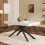 HOMAIRE Extendable White Marble Dining Table 5