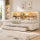 HOMAIRE 3FT Extendable Velvet Sofa Bed Beige 4