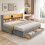 HOMAIRE 3FT Extendable Velvet Sofa Bed Grey 6