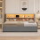 HOMAIRE 3FT Extendable Velvet Sofa Bed Grey 5