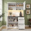 HOMAIRE White Sideboard with USB & LED Light 4