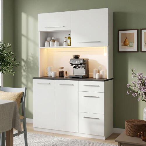HOMAIRE White Sideboard with USB & LED Light 2