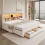 HOMAIRE 3FT Extendable Velvet Sofa Bed Beige 6