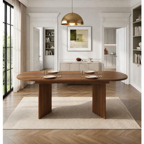 HOMAIRE Walnut Oval Extendable Dining Table 2