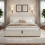 HOMAIRE 6FT Super King Ottoman Storage Bed Beige 3