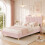HOMAIRE 3FT Velvet Bed Frame Light Pink 3