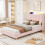 HOMAIRE 3FT Velvet Bed Frame Light Pink 5