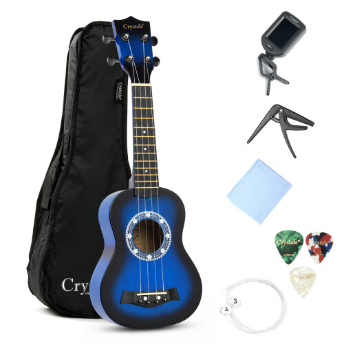 21" Soprano Beginners Ukulele with Gig Bag, Felt Pick & Spare Strings