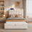 HOMAIRE 3FT Ottoman Bed Frame Beige Velvet 6