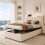 HOMAIRE 3FT Ottoman Bed Frame Beige Velvet 4