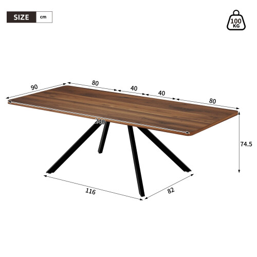 HOMAIRE Extendable Walnut Dining Table 160-240cm 1