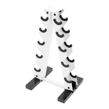 Support de haltères, Rack de rangement en acier 5 niveaux, Capacité 100kg, Blanc