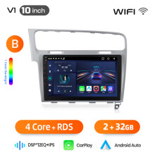 Junsun Autoradio Android, CarPlay et Android Auto sans fil, GPS Navigation, Écran Tactile IPS, pour VW Golf 7 MK7