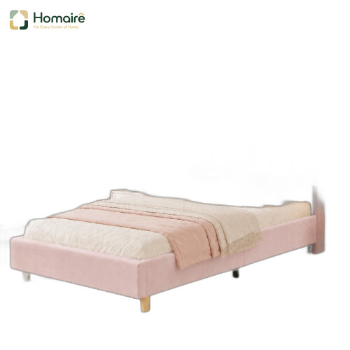 HOMAIRE 3FT Velvet Bed Frame Light Pink