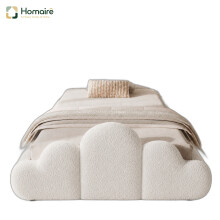 HOMAIRE 3FT Bouclé Petal Bed Cream White