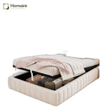 HOMAIRE 3FT Ottoman Storage Bed Beige Velvet