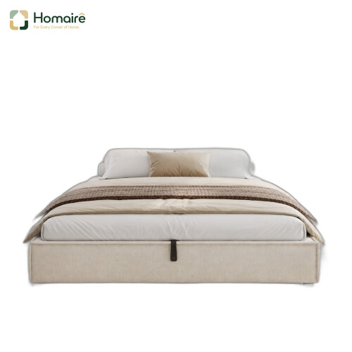 HOMAIRE 6FT Super King Ottoman Storage Bed Beige