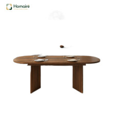 HOMAIRE Walnut Oval Extendable Dining Table