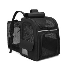 Dogat Pet, Sac à dos de transport pour chat et chien, Noir, 34x28x41cm, Pliable et Respirant
