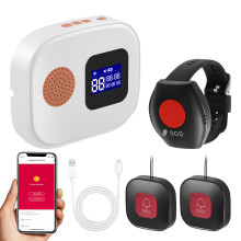 Système d'alarme personnel WiFi pour personnes âgées, Bouton de panique rechargeable, Imperméable IP55