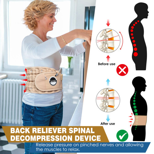 Inflatable lumbar support belt - RNCYN - Compression inflatable - Adjustable - Flexible curved design 2