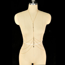 Simplicity Rhinestone Body Chain With Multilayer Chain For Special Occasions